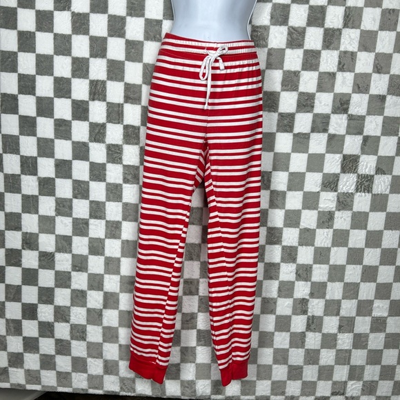 Sweet treats lounge pants sweatpants drawstring medium M red white striped - Picture 1 of 3